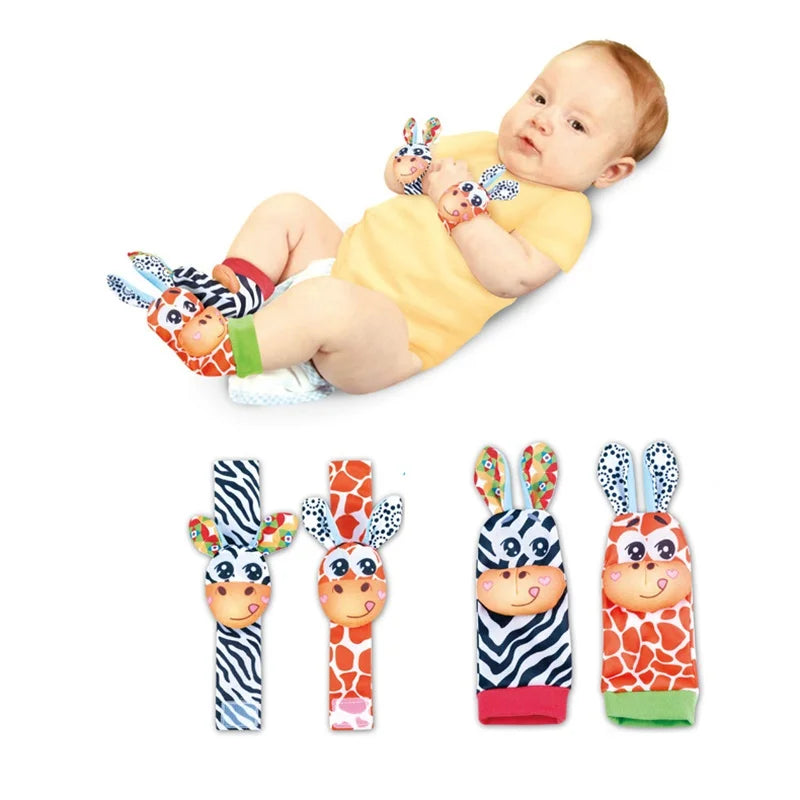 Foot Finder Rattle Sock Baby Toy Wrist Arm Hand Bracelet Rattle Feet Leg Ankle Socks for Newborn Infant Babies Boy Girl Bebe