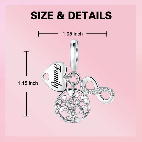 925 Sterling Silver Family Tree of Life Cross Hollow Pendant Charm Fit Original Pandora Charms Bracelets Women DIY Jewelry Gift