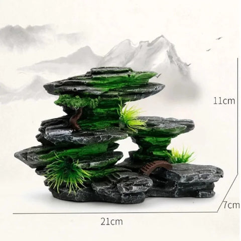 Fish Tank Landscaping Creative Rockery Fish Tank Turtle Ornaments Decoration Resin Rockery Aquarium Shelter Cave Crafts Ornament