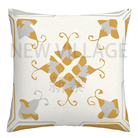 Yellow white geometric linen pillowcase sofa cushion cover home decoration can be customized for you 40x40 45x45 50x50 60x60