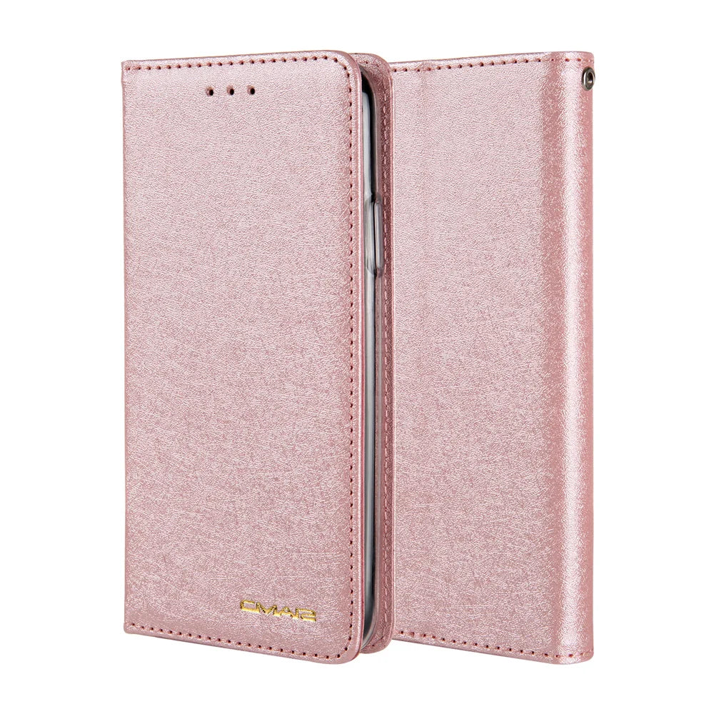 CMAI2 Luxury Silk Pattern Matte Leather Case for iPhone 15 Pro Max 7G 8G XR XS Max 11 Pro 12 13 Mini 14 Plus Magnetic Flip Cover