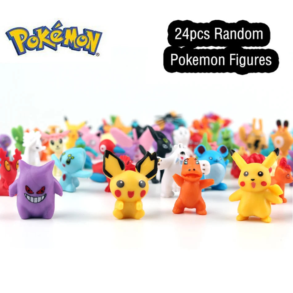 24Pcs/Set Pokemon Action Figure 2-3CM Not Repeating Mini Figures Model Toy Pikachu Anime Kids Collect Dolls Birthday Gifts