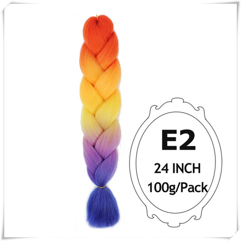 24 Inch Ombre purple jumbo Braiding Hair Synthetic