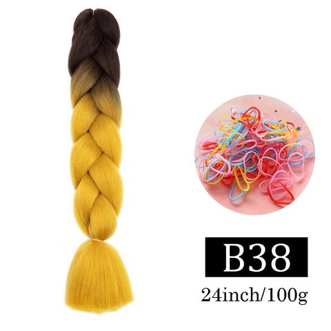 24 Inch Jumbo Braids Extensions Synthetic Braiding Hair Afro Ombre Color kanekalon Hair for Children Braid