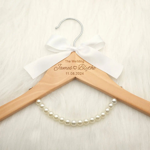 Custom Wedding Dress Hanger Personalized Wedding Hanger Personalised Bridal Hanger Engraved Names and Date Bridal Shower Gifts