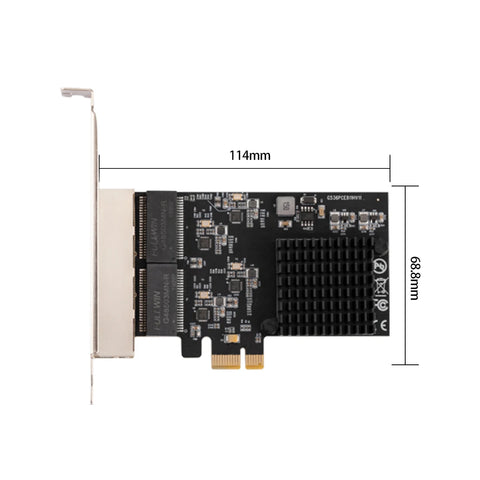 IOCREST PCIe 4 Ports Gigabit Ethernet Controller Card 1x 1000Mbps NIC RTL8111H Chips with Low Profile Bracket for desktop