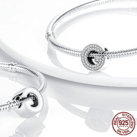 925 Sterling Silver LOVE Letter Pandora Charms Bracelet