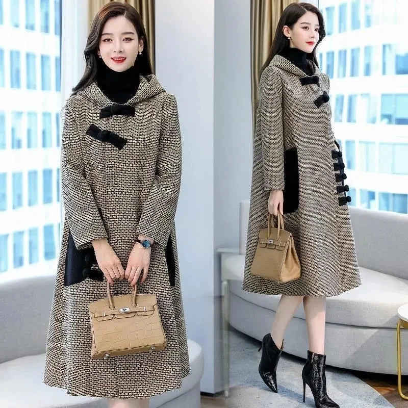 Women's Wool Coat 2023 New Autumn And Winter Mid Length Version Ladies Jacket Temperament Fashion Elegant Femme Woolen Outerwear