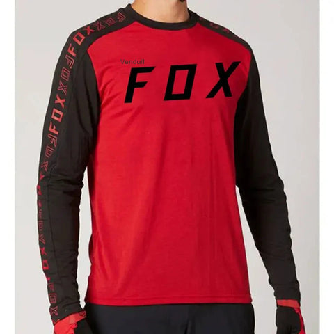 2024Vendull Fox MTB Road Jerseys Motocross Shirt Men Breathable Mountain Bike Mtb Long Sleeve Racing Quick-drying Cycling Jersey