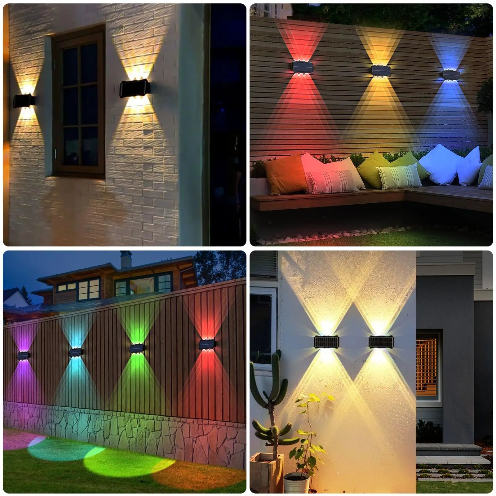 Solar Wall Lamp Outdoor Warm Light Waterproof