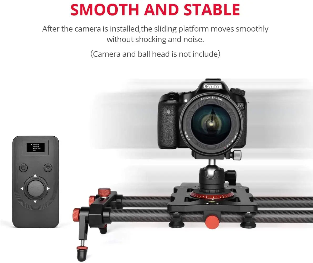 Professional Electric Camera Slider for DSLR Camera Motorized Video Carbon Fiber Track Rail with Mute Wireless Remote Control