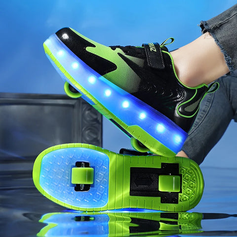 Roller Skates Kid Sneakers LED Illuminated Shoes