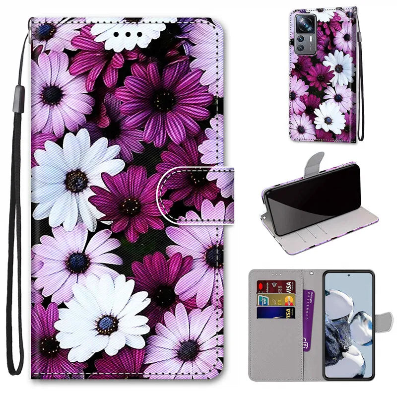 Flower Pattern Flip Case For Samsung Galaxy