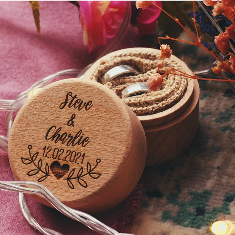 Personalised Wedding Ring Box, Custom Ring Bearer Box, Proposal Box, Engagement Ring, Wooden I Do Box, Rustic, Boho Chic