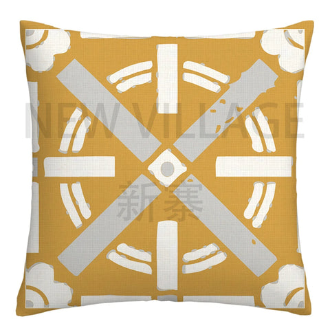 Yellow white geometric linen pillowcase sofa cushion cover home decoration can be customized for you 40x40 45x45 50x50 60x60