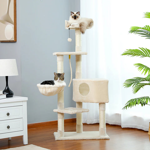 Wood Climbing Tree Cat Jumping Toy with Ladder Climbing Frame Cat Furniture