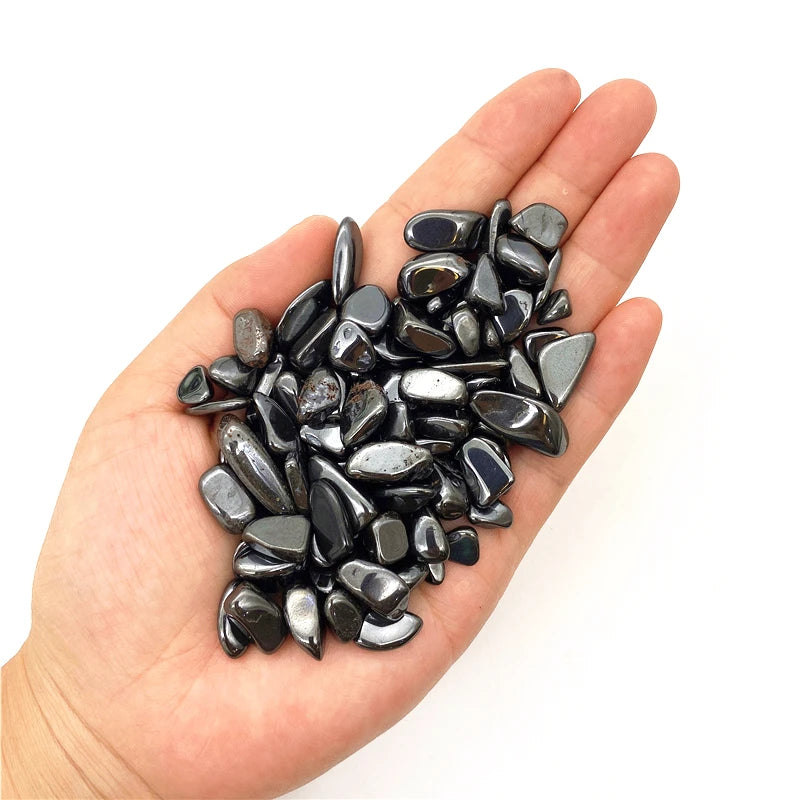 50g Natural Black Hematite Polished Crystal Specimen Stone Chips Black Crystal Gemstone Chip For Reiki Healing Decor