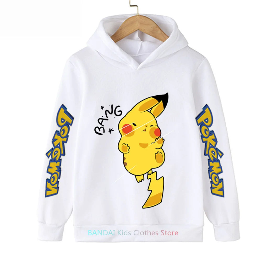 Pokemon Clothes Pikachu Children Autumn Hooded Sweater