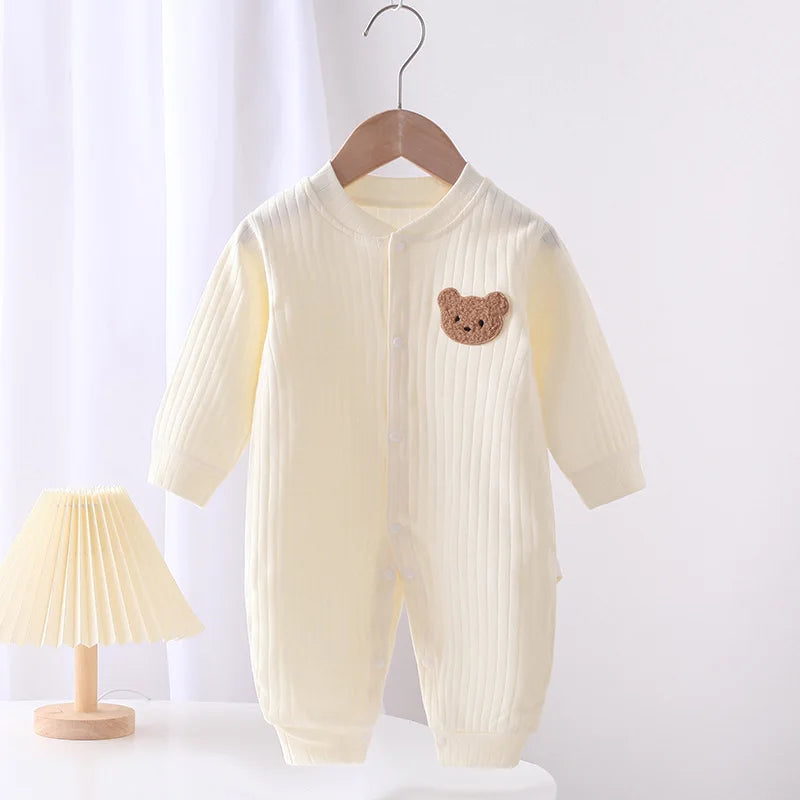 Autumn Baby Romper Solid Color Bear Jumpsuit