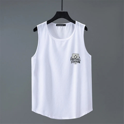 Men Plus Size Solid Color Running Vest