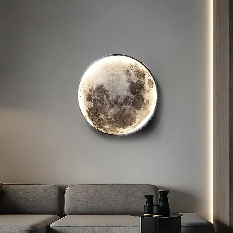 LED Moon Wall Lamp Bedroom Bedside Living Room