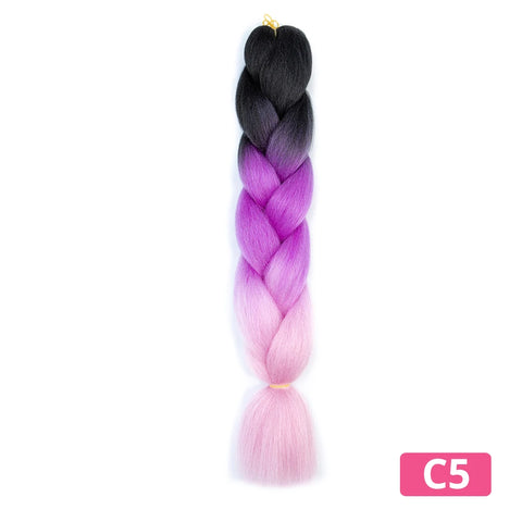 Colorful Hair for Braids Synthetic Braiding Hair Extensions for Girls Jumbo Braid Hair for Crochet Box Expression Braiding Hair