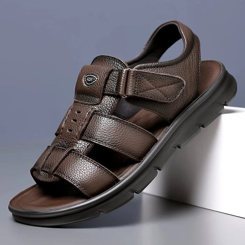 Men Comfort Hollow Non-slip Leather Sandals