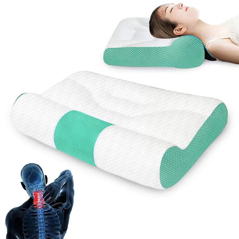 Cervical Memory Foam Pillow, Ergonomic Goose Down Pillow, Sleep Enhancing Cervical Support Comfort Goose Down Pillow, Enhancing