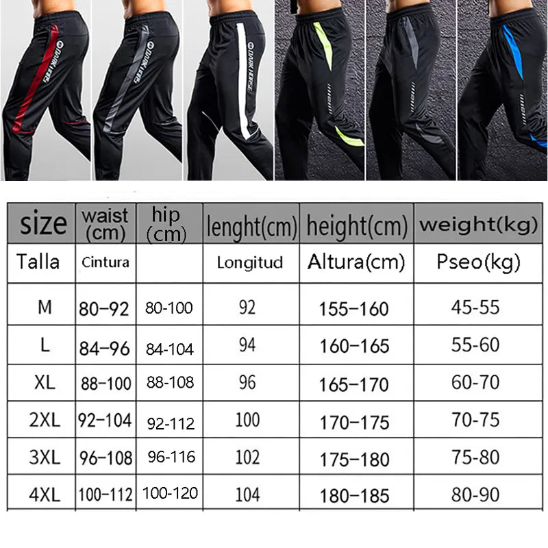 Zipper Pockets Soccer Training Jogging Sports Trousers