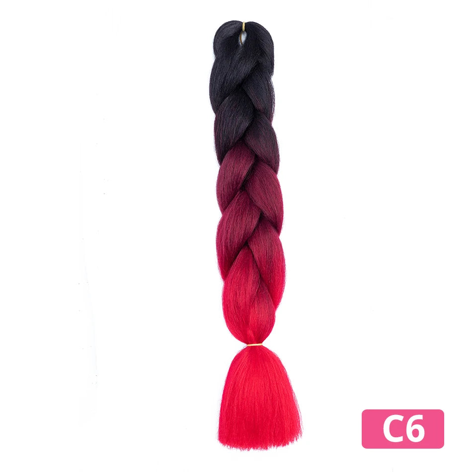 Colorful Hair for Braids Synthetic Braiding Hair Extensions for Girls Jumbo Braid Hair for Crochet Box Expression Braiding Hair