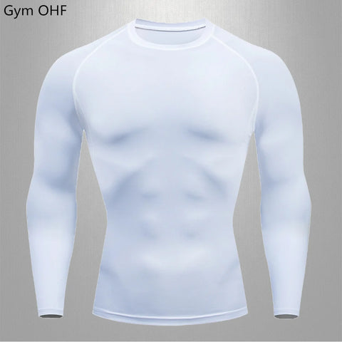 Gym T-shirt Men Rashguard Boxing Breathable T-shirts Long Sleeve Muay Thai Sportswear Bjj Muscle Compression Fitness Tights Tops