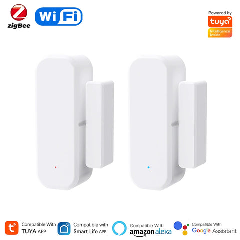 Tuya WiFi/Zigbee Smart Door And Window Sensor Magnetic Security Alarm Smartlife APP Remote Monitor Works With Alexa Google Home