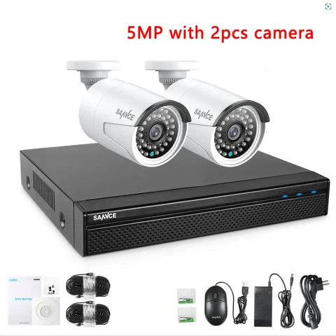 SANNCE 5MP POE Video Surveillance Cameras System 8CH H.264+ 8MP NVR Recorder 5MP Security Cameras Audio Recording POE IP Cameras