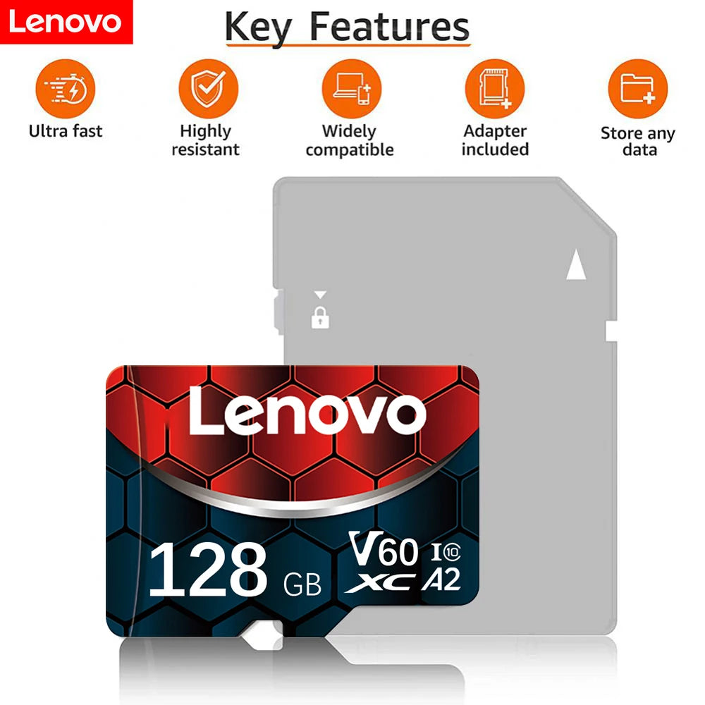 Lenovo 2TB 1TB Micro SD Card 128GB High Speed Memory Card 256GB V60 Mini SD Cards 512GB UHS-1 TF Flash Card For Nintendo Switch