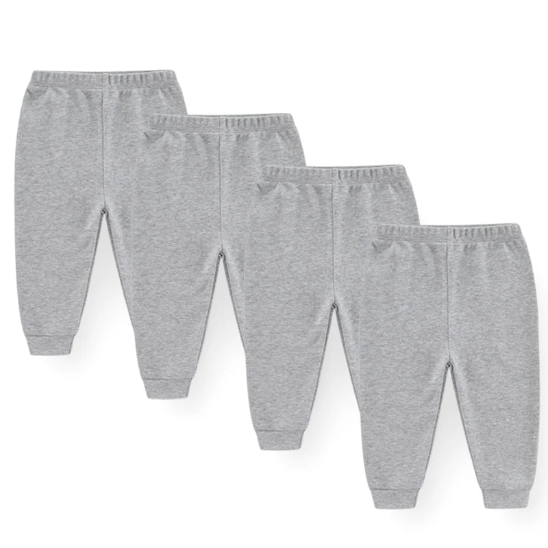 Elastic Waist Solid Cotton Newborn Baby Girls Pants