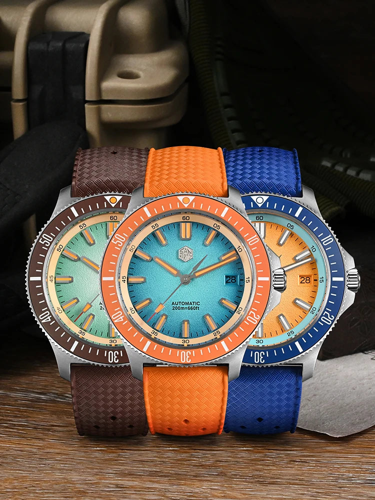 San Martin 40mm Dive Watch Original Design NH35 Automatic Mechanical Fashion Men Watch Sapphire Waterproof 200m Luminous SN0118