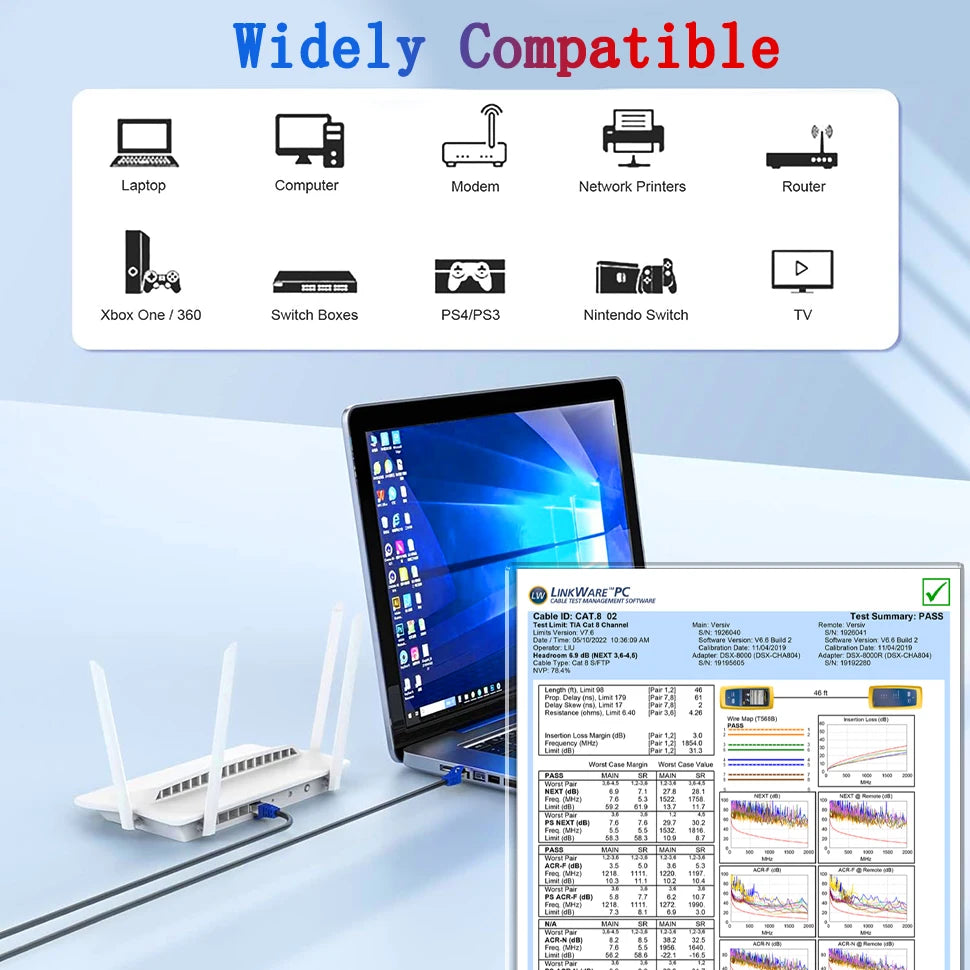 Gaming High Speed CAT 8 Ethernet Cable 40Gbps 2000MHz Internet Network Cable 5M 10M 20M 30M RJ45 Patch Cord Cable Ethernet Cat8