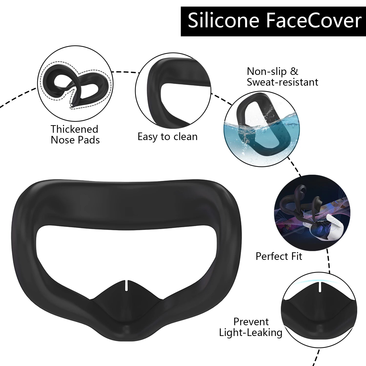 Silicone Protective Cover Shell Case For Oculus Quest 2 VR Headset Head Face Cover Eye Pad Handle Grip Button Cap VR Accessories