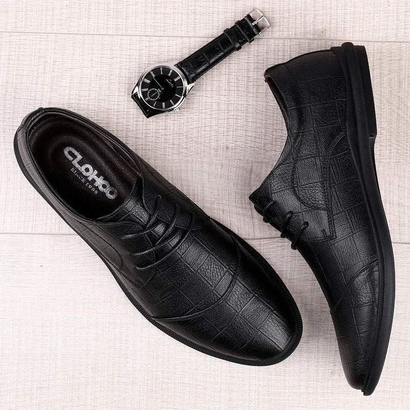 Men Dress Shoes lace up genuine Leather Luxury Fashion Groom Wedding Shoes for Men outdoor Luxury italian style Oxford Shoes