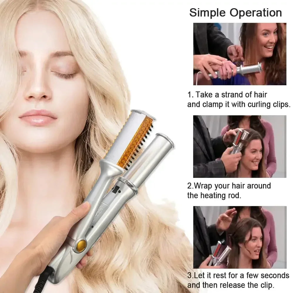 Professional Hairs Curler Straight Hair Comb Rotating Hair Brush Curler