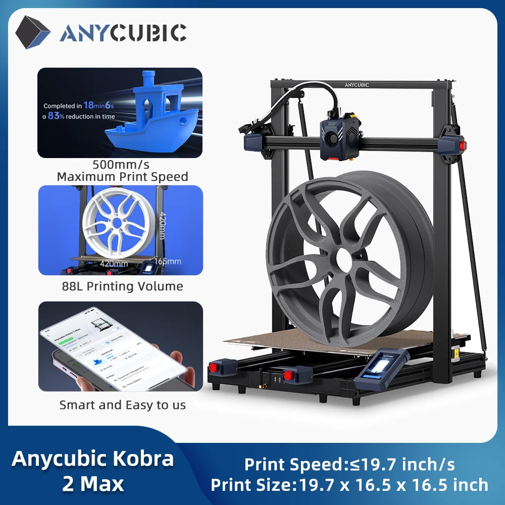 3D Large Build Printing Size 500mm/s High Printing Speed