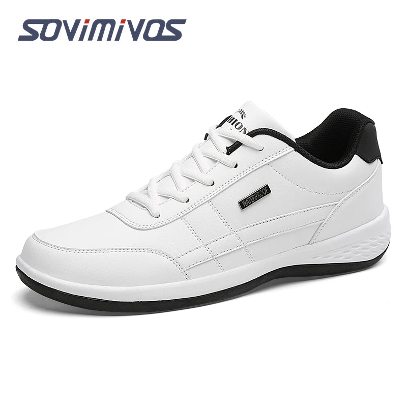 Leather Men Shoes Sneakers Trend Casual Shoe Italian Breathable Leisure Male Sneakers Non-slip Footwear Men Vulcanized Shoes