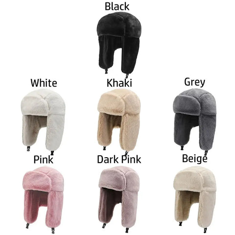 Thick Plush Bomber Hat for Men Women