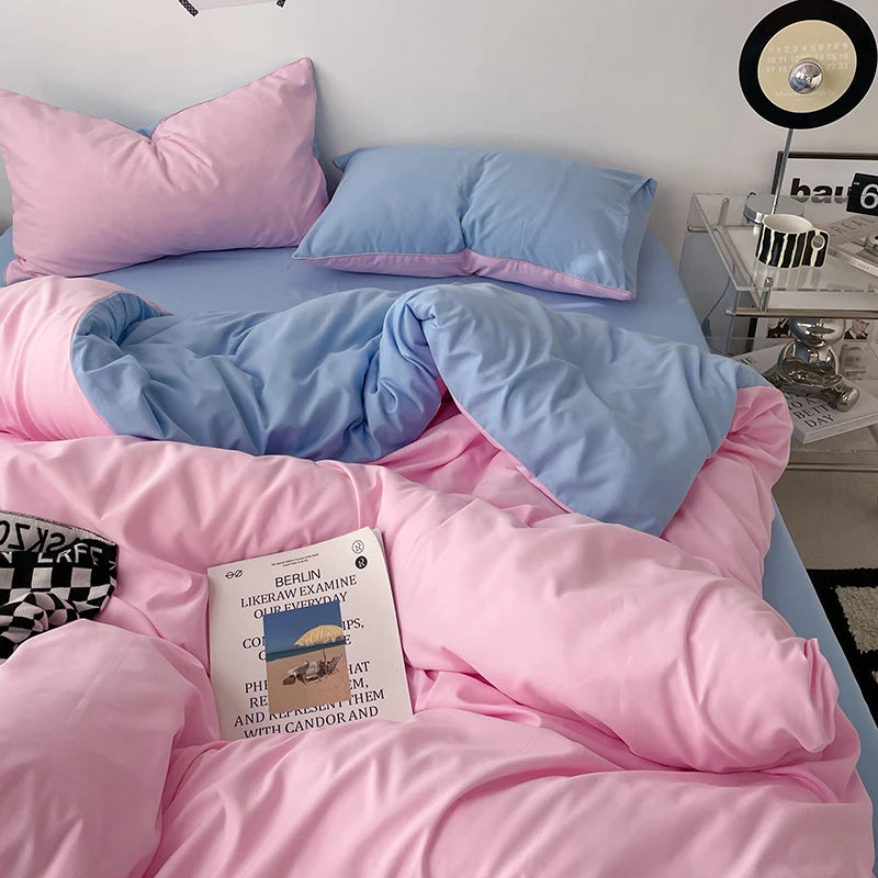 100% Cotton Pink Bedding Set