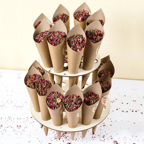 Kraft Paper Wedding confetti cones holder support For Wedding Cones Wedding Decoration Confetti Tray Cone Wedding Paper Cones