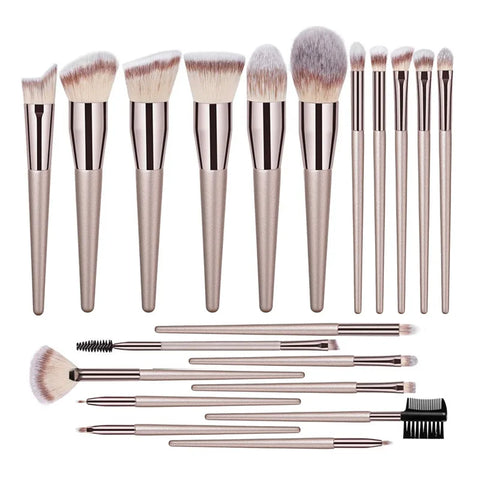 Hot Champagne Makeup Brushes Set