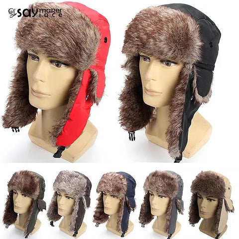 Men Trapper Russian Thermal Bomber Cap