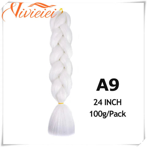 VIVIEIEI Synthetic Braiding Hair 24 Inch Jumbo Braid Ombre Jumbo Hair Extension for Women DIY Hair Braids Purple Pink Yellow Red