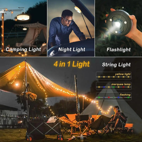 2-in-1 Camping Light LED Reel String Lights