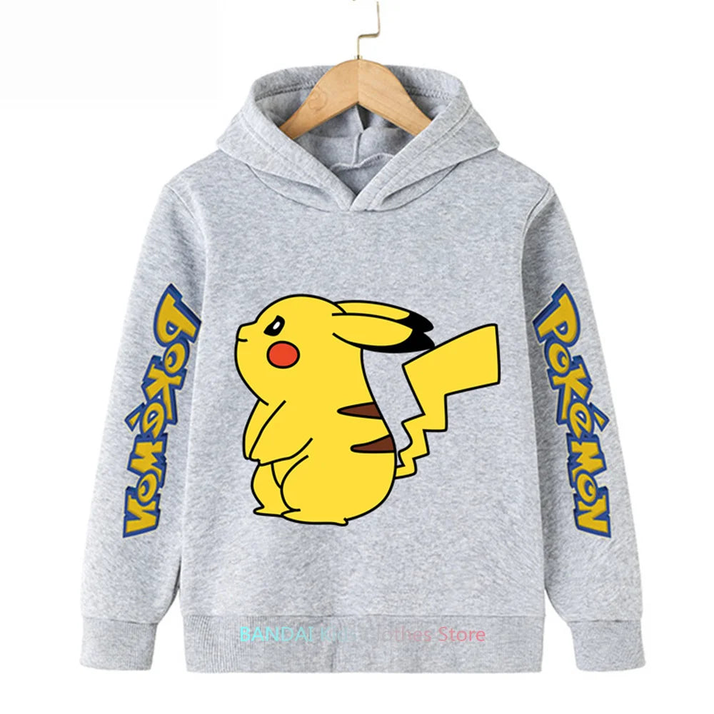 Pokemon Clothes Pikachu Children Autumn Hooded Sweater